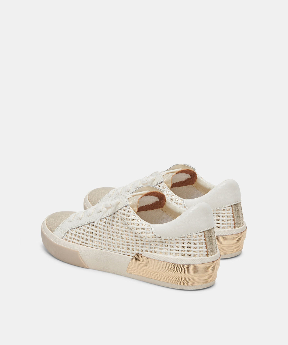 ZINA WIDE SNEAKERS BONE GOLD WOVEN