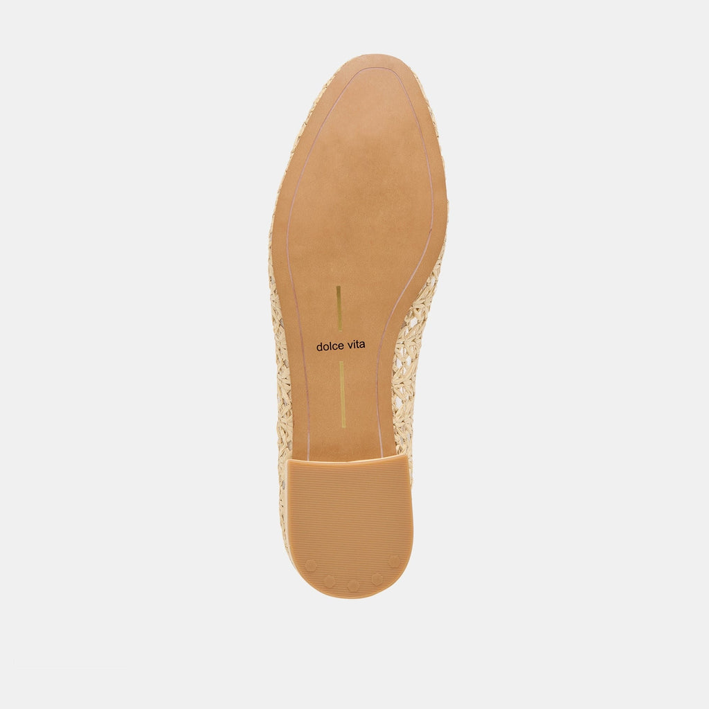 ULICIA BALLET FLATS LT NATURAL CROSS HATCH RAFFIA