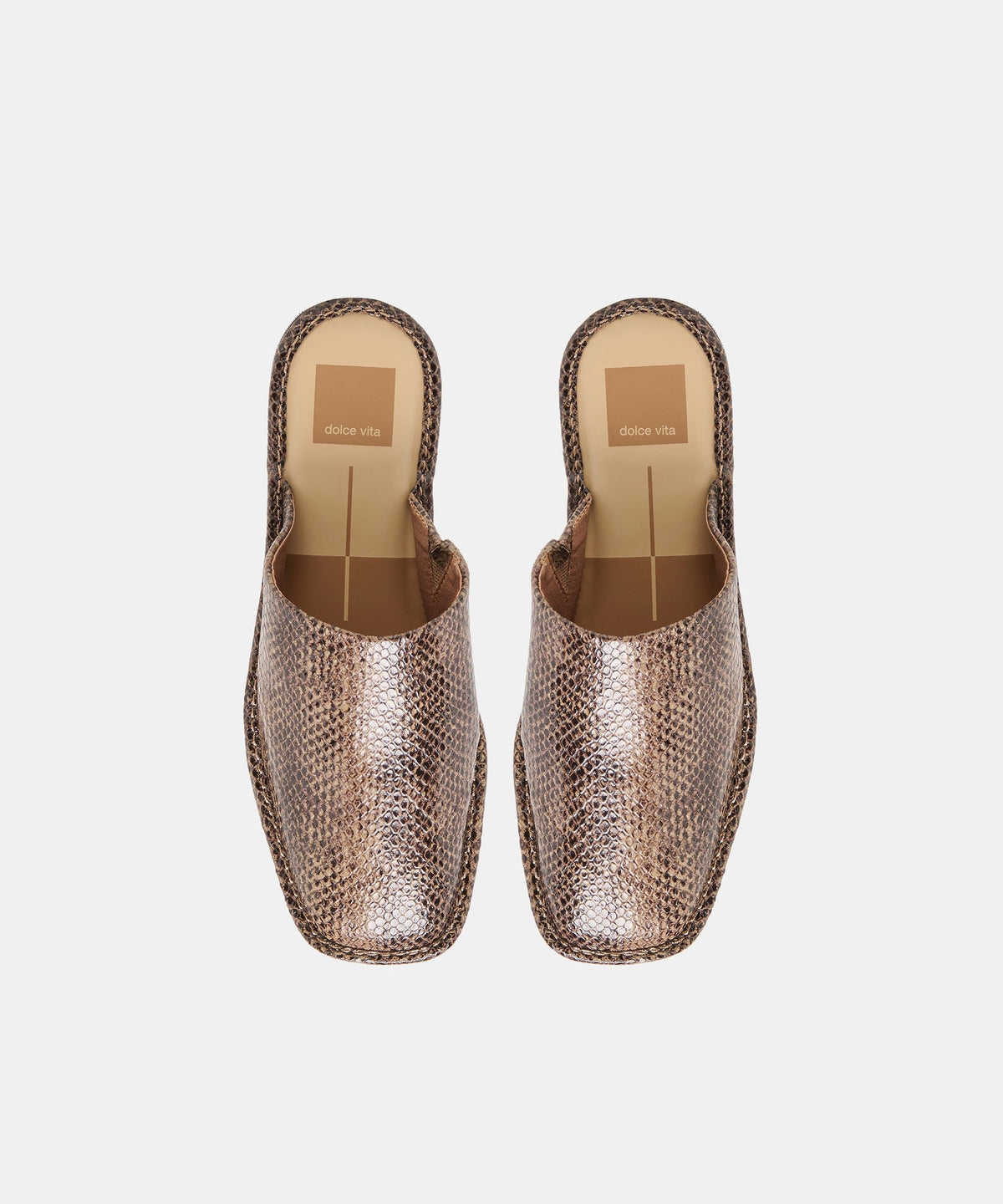 PHIRA FLATS SNAKE TAN EMBOSSED LEATHER