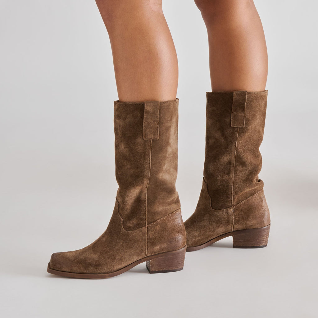 ROMIE BOOTS CHOCOLATE SUEDE