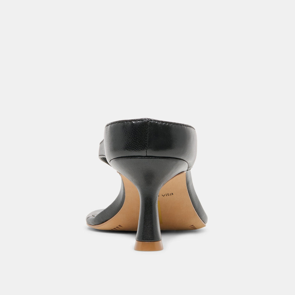 DOREEN HEELS BLACK LEATHER