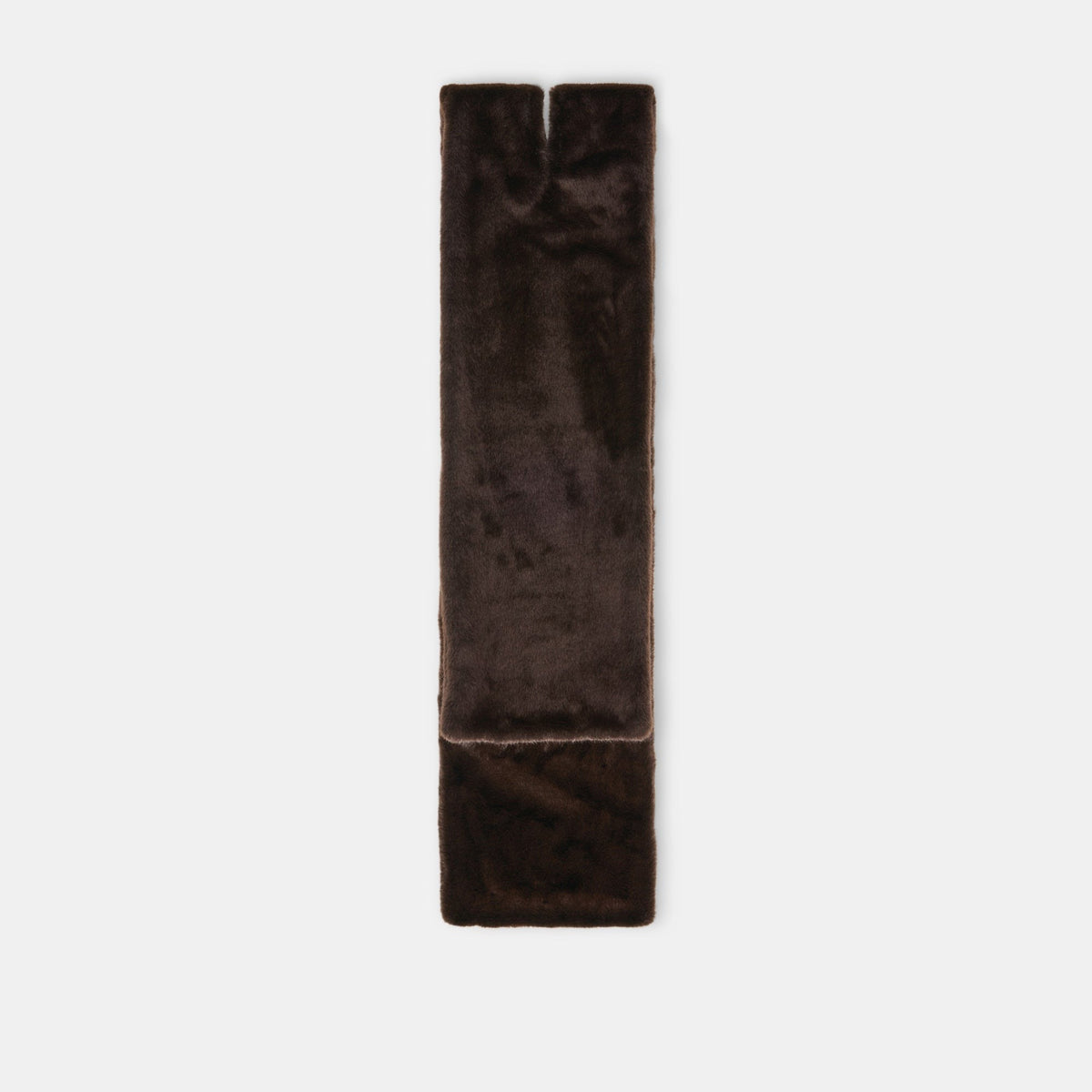 FAUX FUR SCARF DARK BROWN