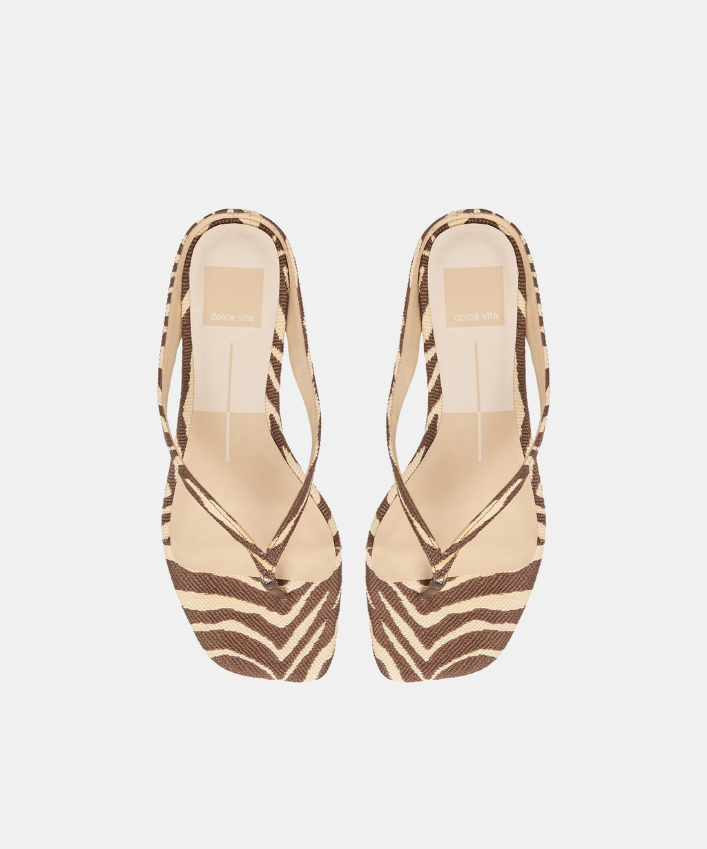 GIZEL SANDALS BEIGE ZEBRA RAFFIA