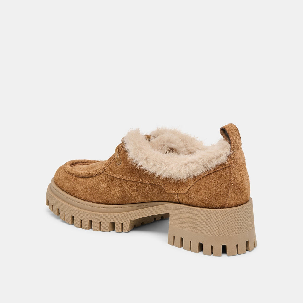 MILZA PLUSH LOAFERS LT BROWN SUEDE