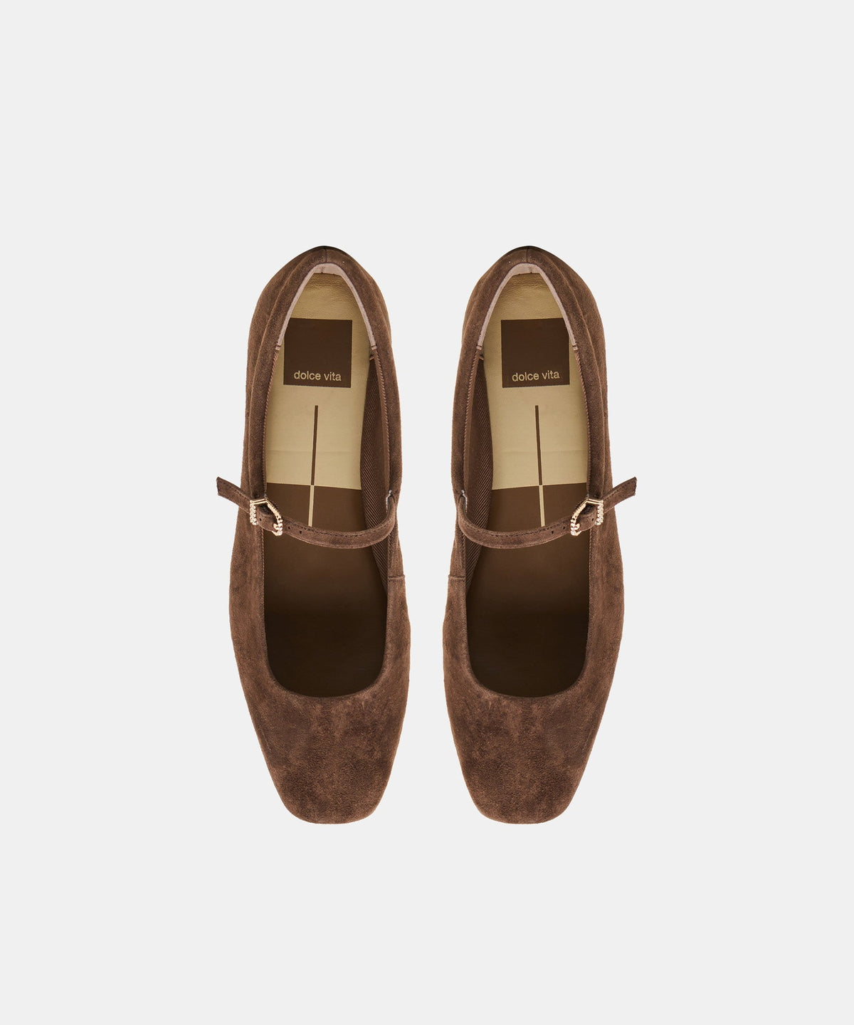 REYES WIDE BALLET FLATS DK BROWN SUEDE