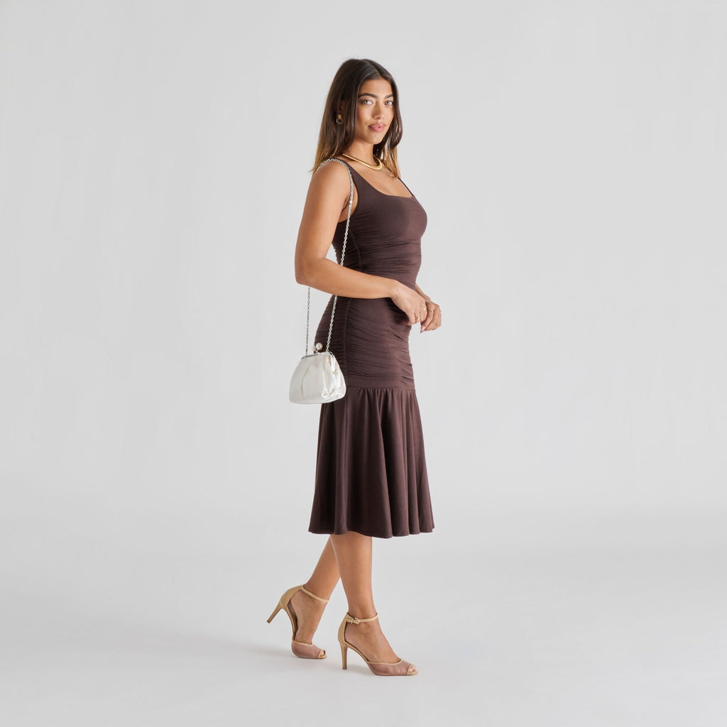 KENDALL CLUTCH WHITE SATIN
