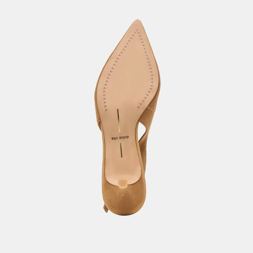 ALENNA HEELS LT BROWN SUEDE
