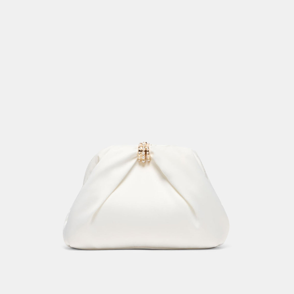 GLEAM CLUTCH WHITE SATIN