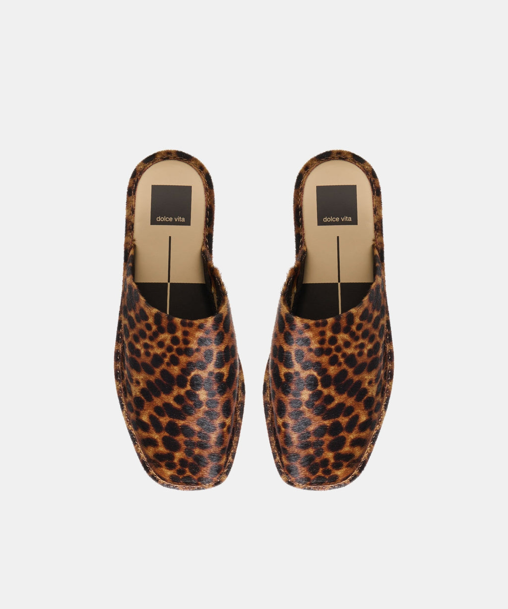 PHIRA FLATS DK LEOPARD CALF HAIR