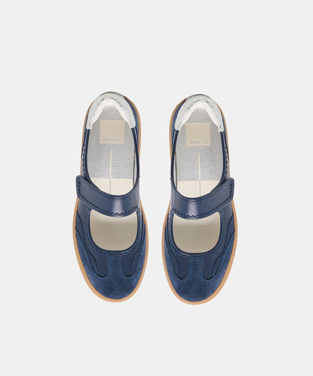 NANET SNEAKERS DK NAVY LEATHER