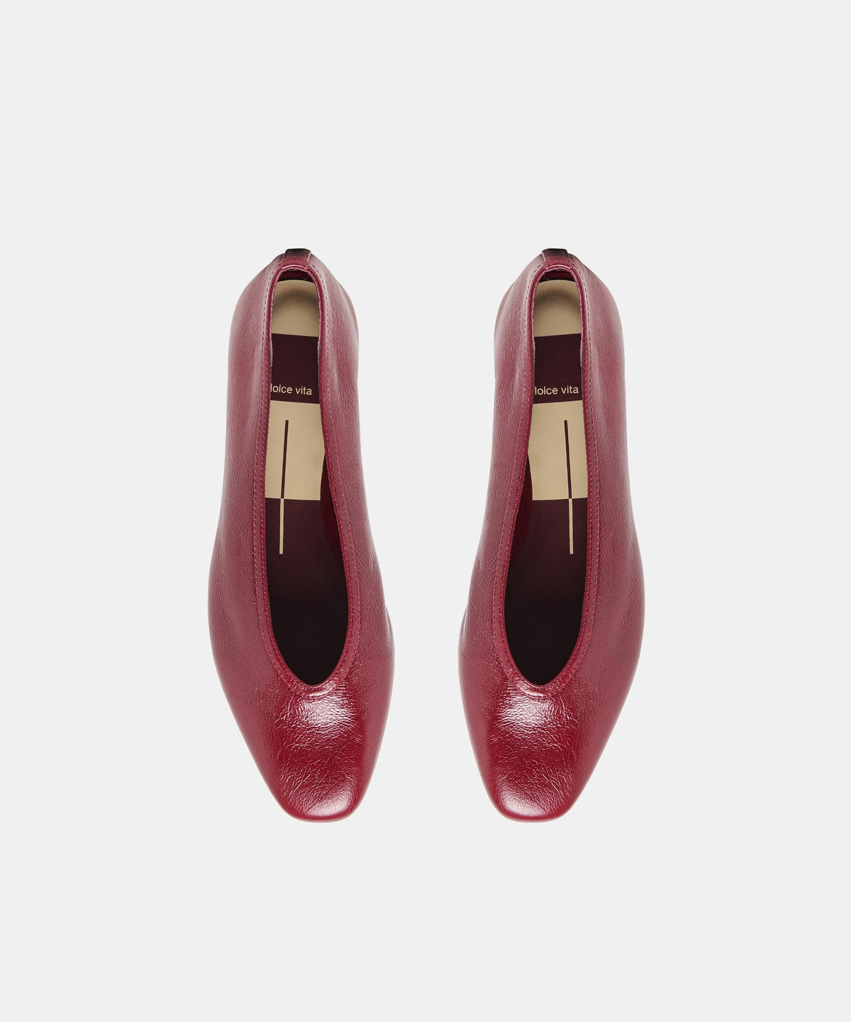 CARET BALLET FLATS GARNET LEATHER