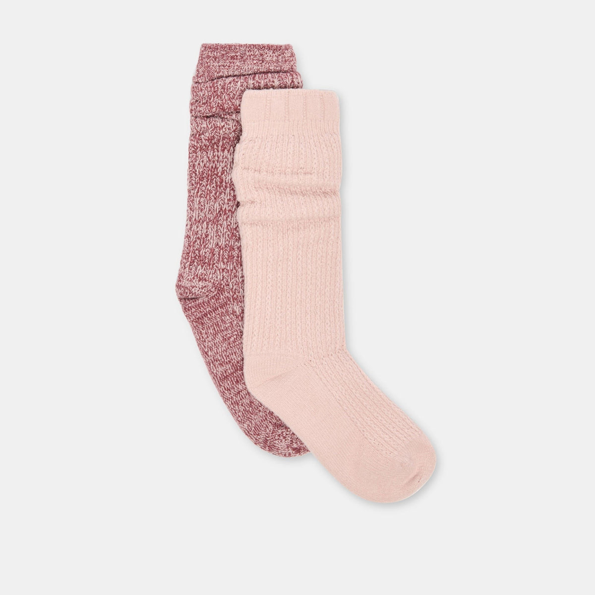 2 PACK CHAINSTITCH SLOUCH SOCKS BURGUNDY MULTI