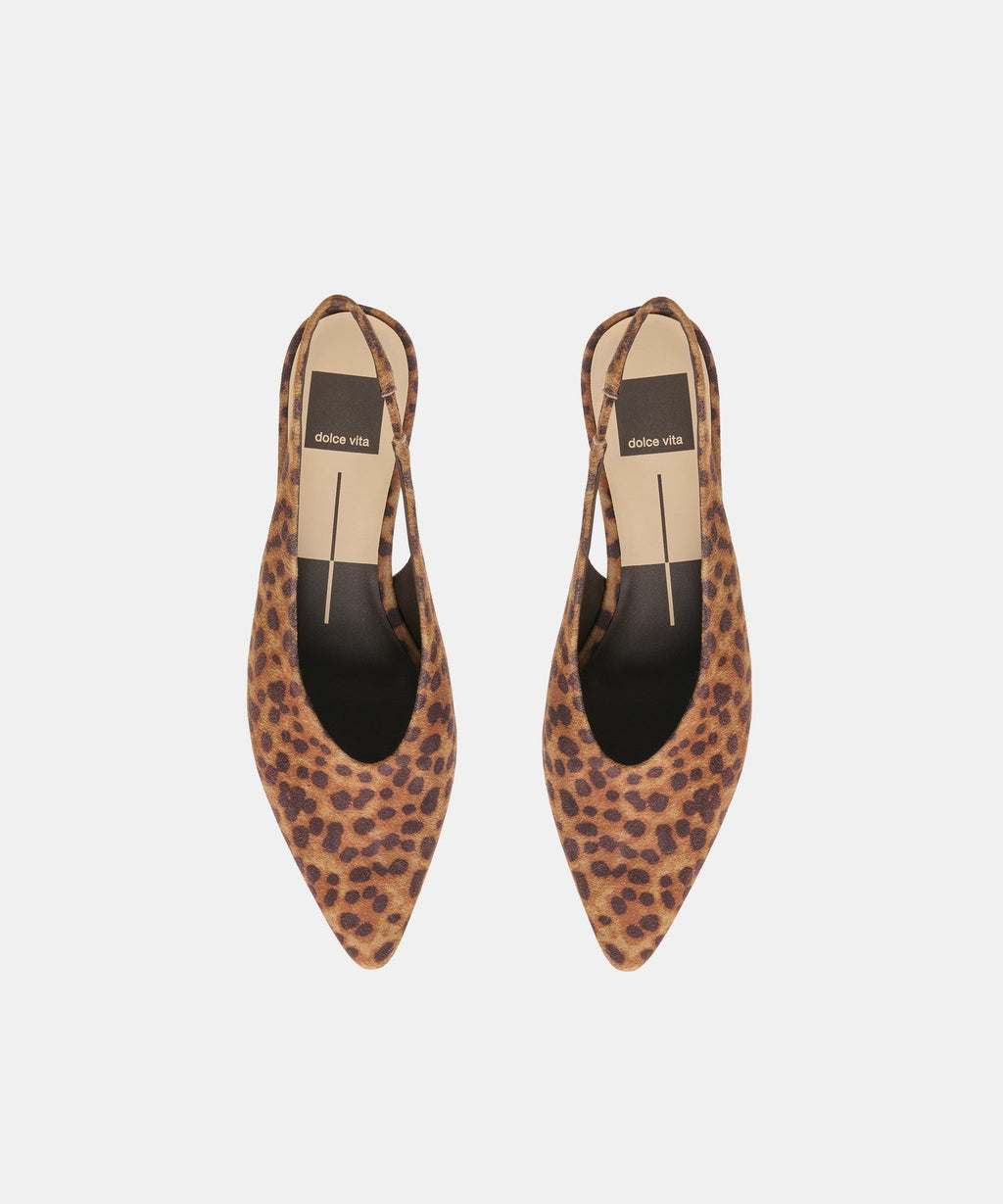 LEEROY FLATS DK LEOPARD PRINTED SUEDE