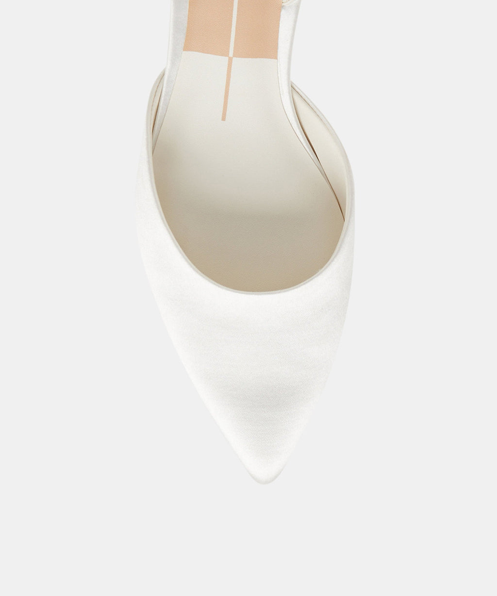 CAREL WIDE HEELS TRUE WHITE SATIN