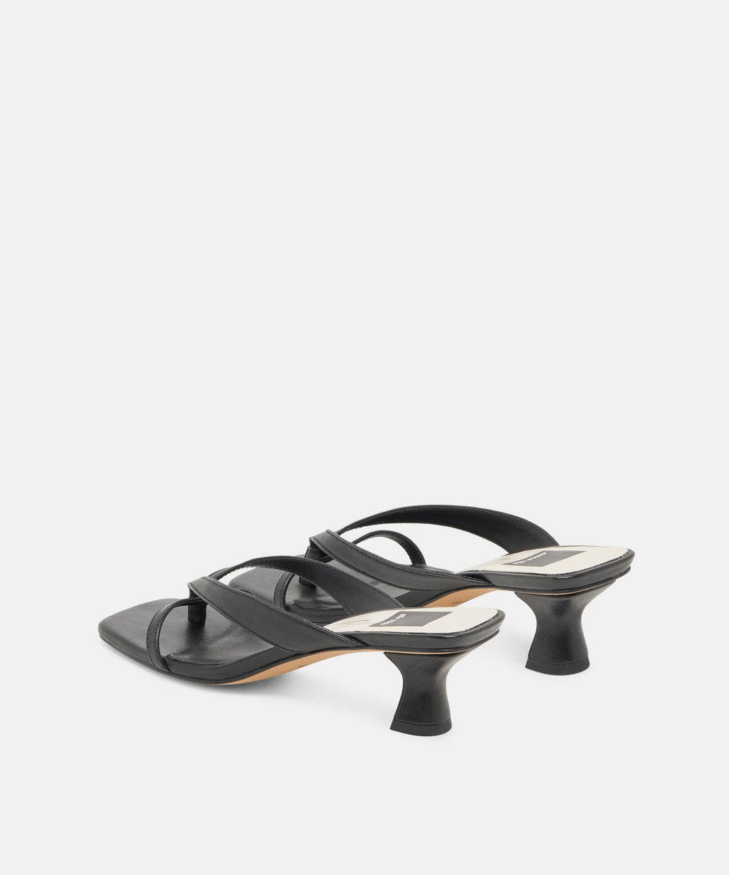 BREVEL WIDE HEELS ONYX LEATHER