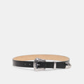 VINTAGE WESTERN BUCKLE BELT BLACK SILVER