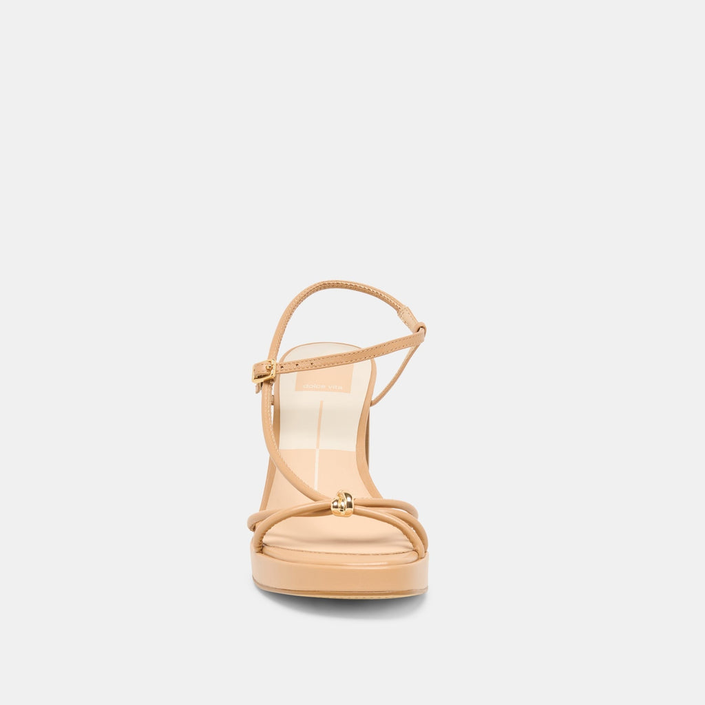 ODETE HEELS LT TAN LEATHER