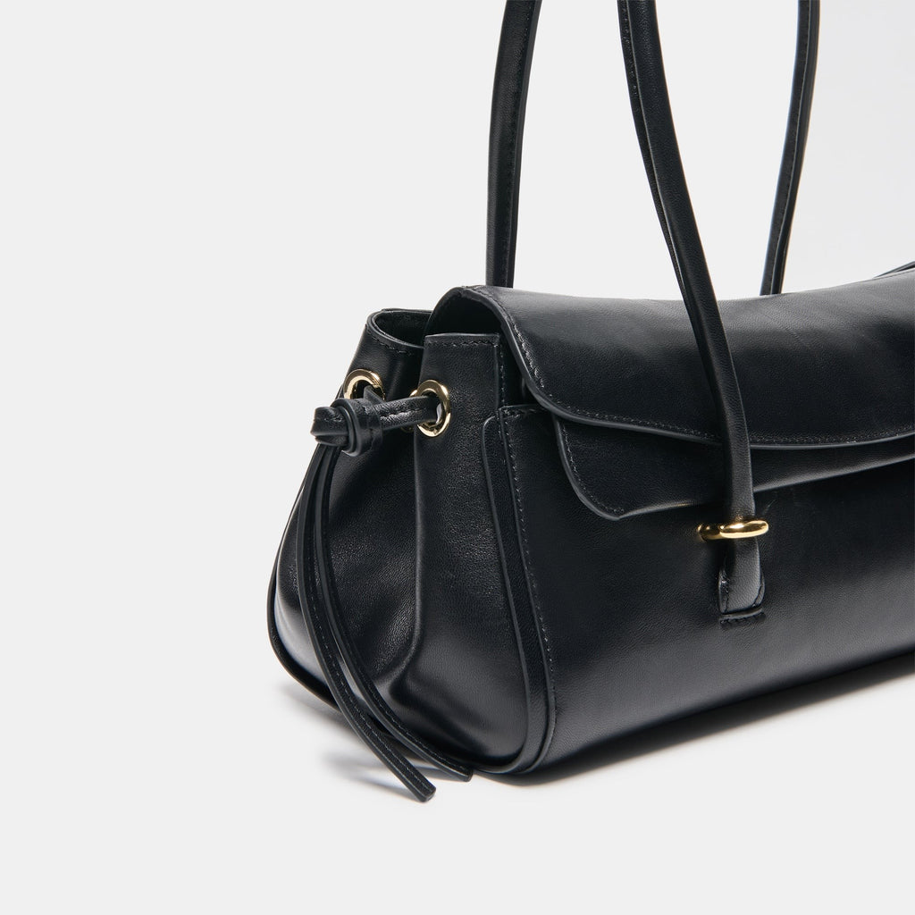LUSSO SHOULDER BAG BLACK LEATHER