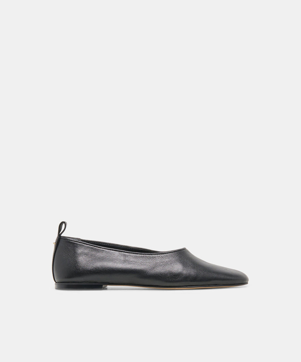 KORY BALLET FLATS BLACK LEATHER