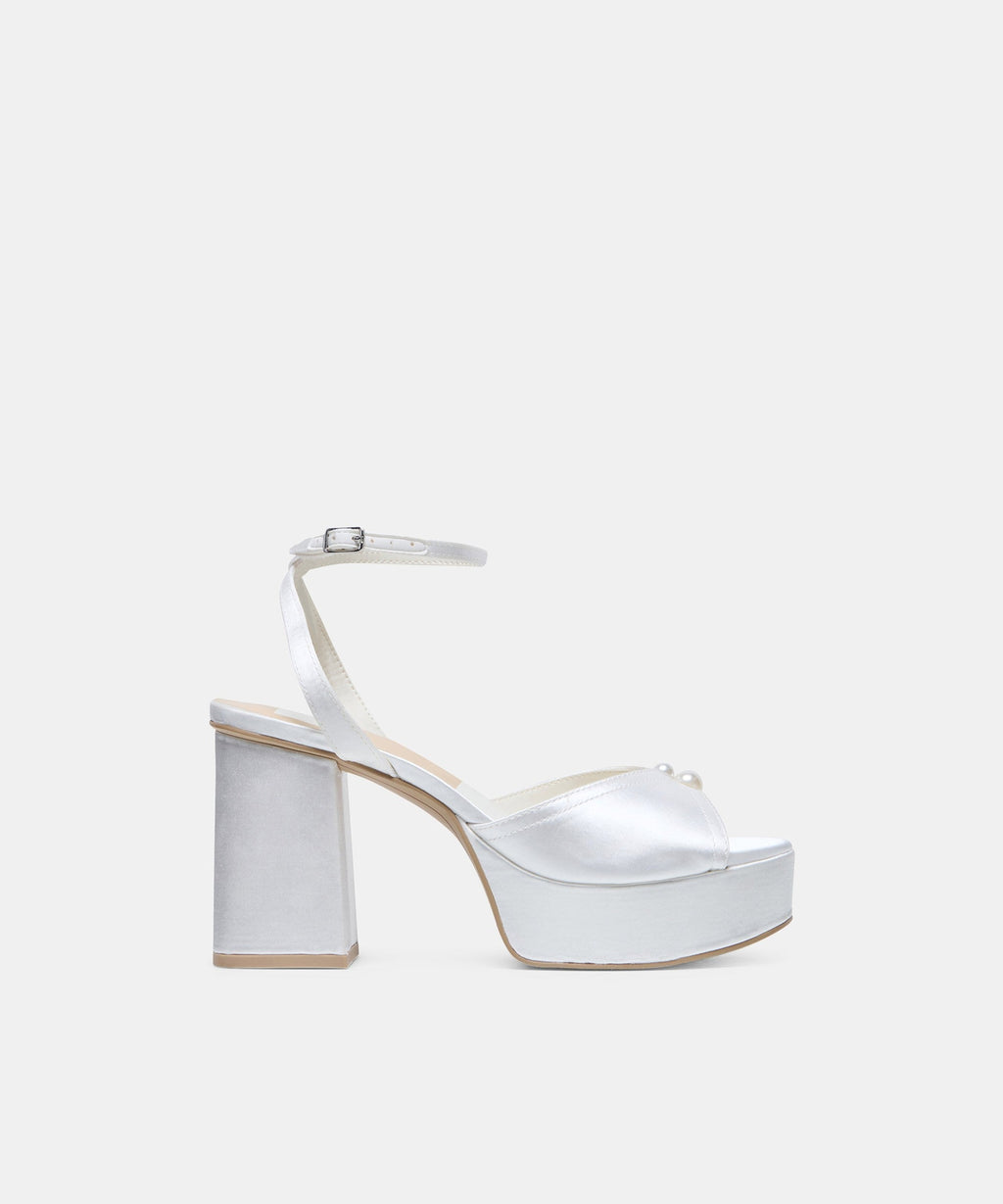 BRYLA HEELS WHITE SATIN