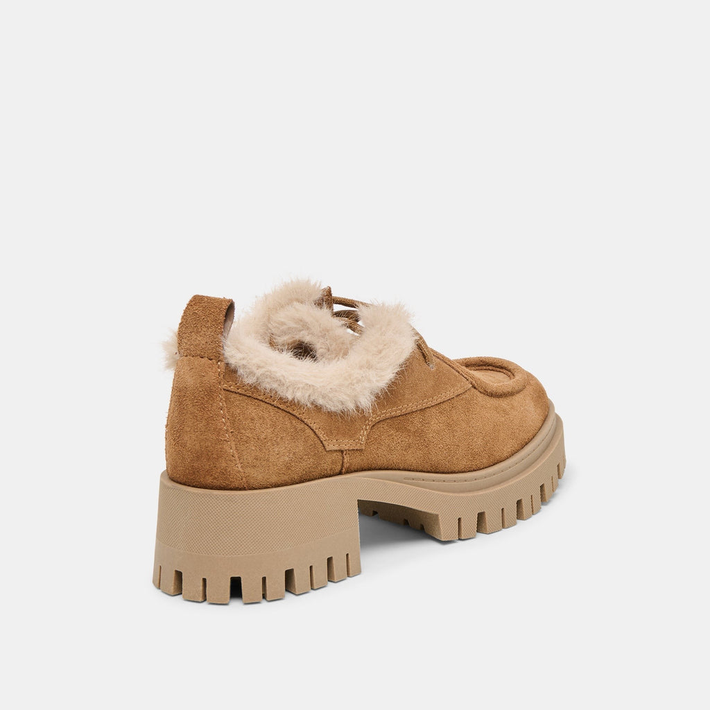 MILZA PLUSH LOAFERS LT BROWN SUEDE