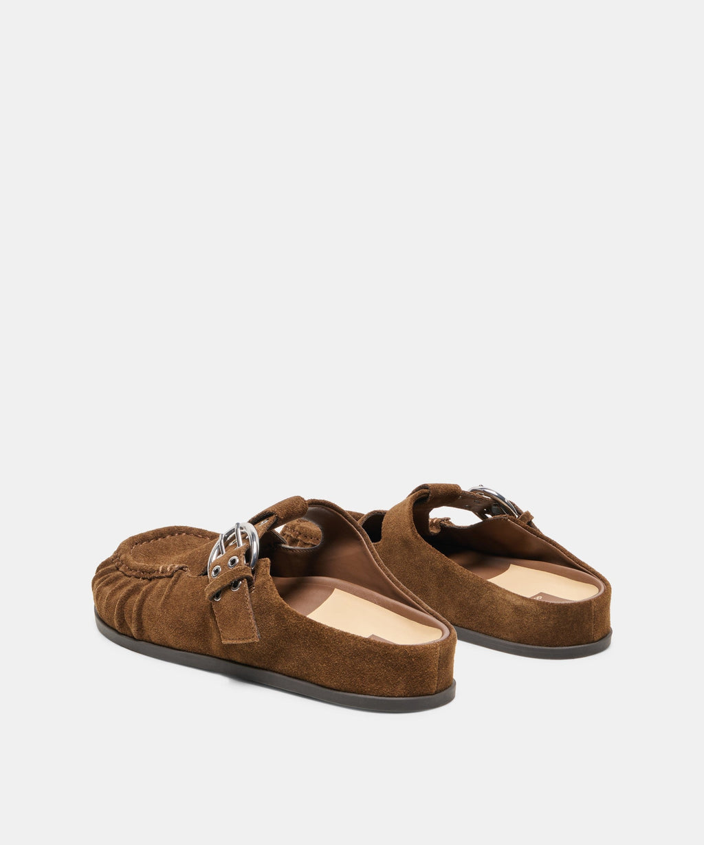JEANNE FLATS CHESTNUT SUEDE