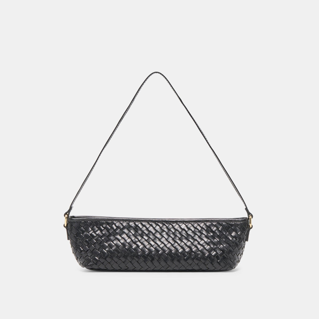SAVAII WOVEN SHOULDER BAG BLACK WOVEN LEATHER
