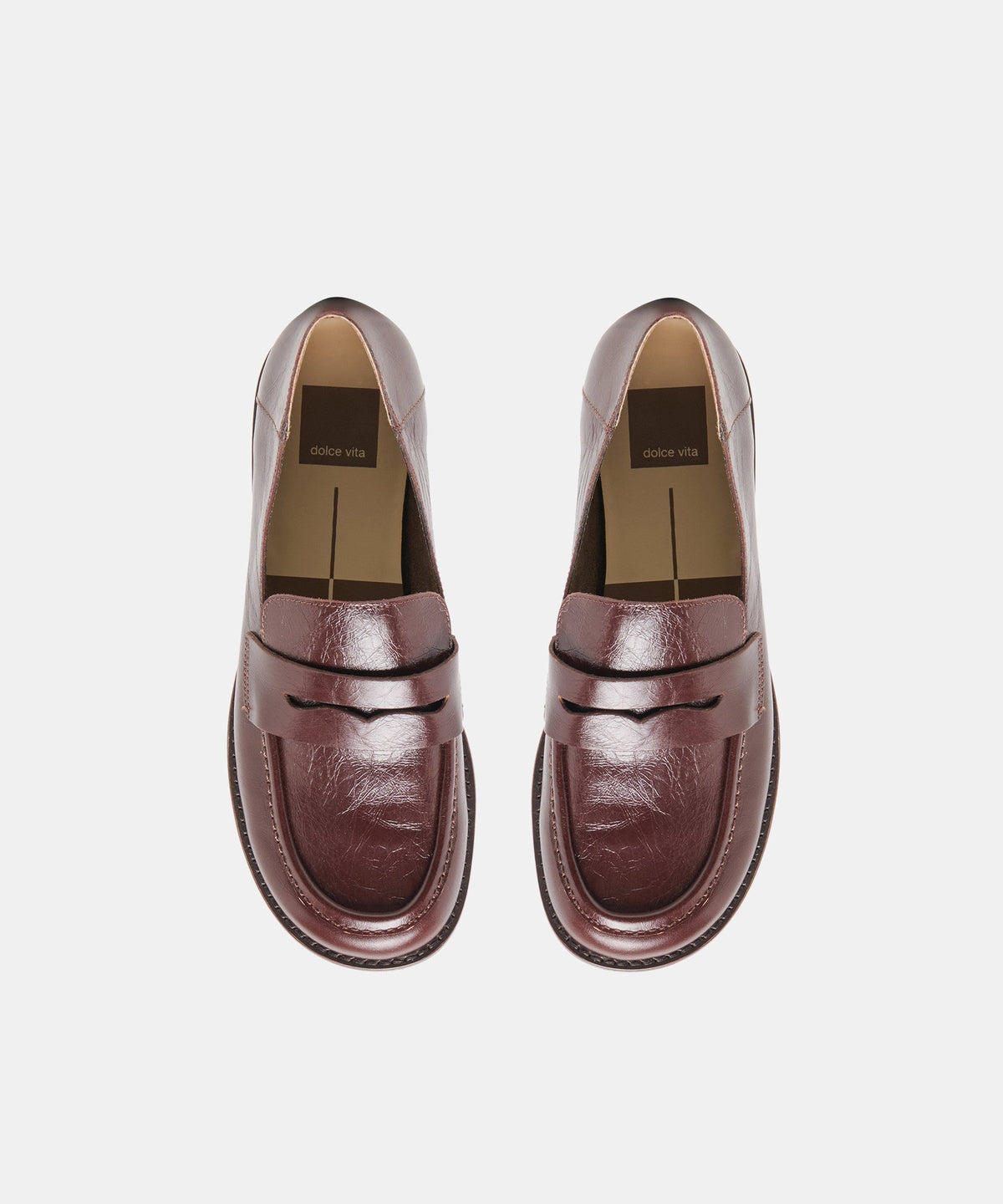 YASMYN LOAFERS COFFEE CRINKLE PATENT
