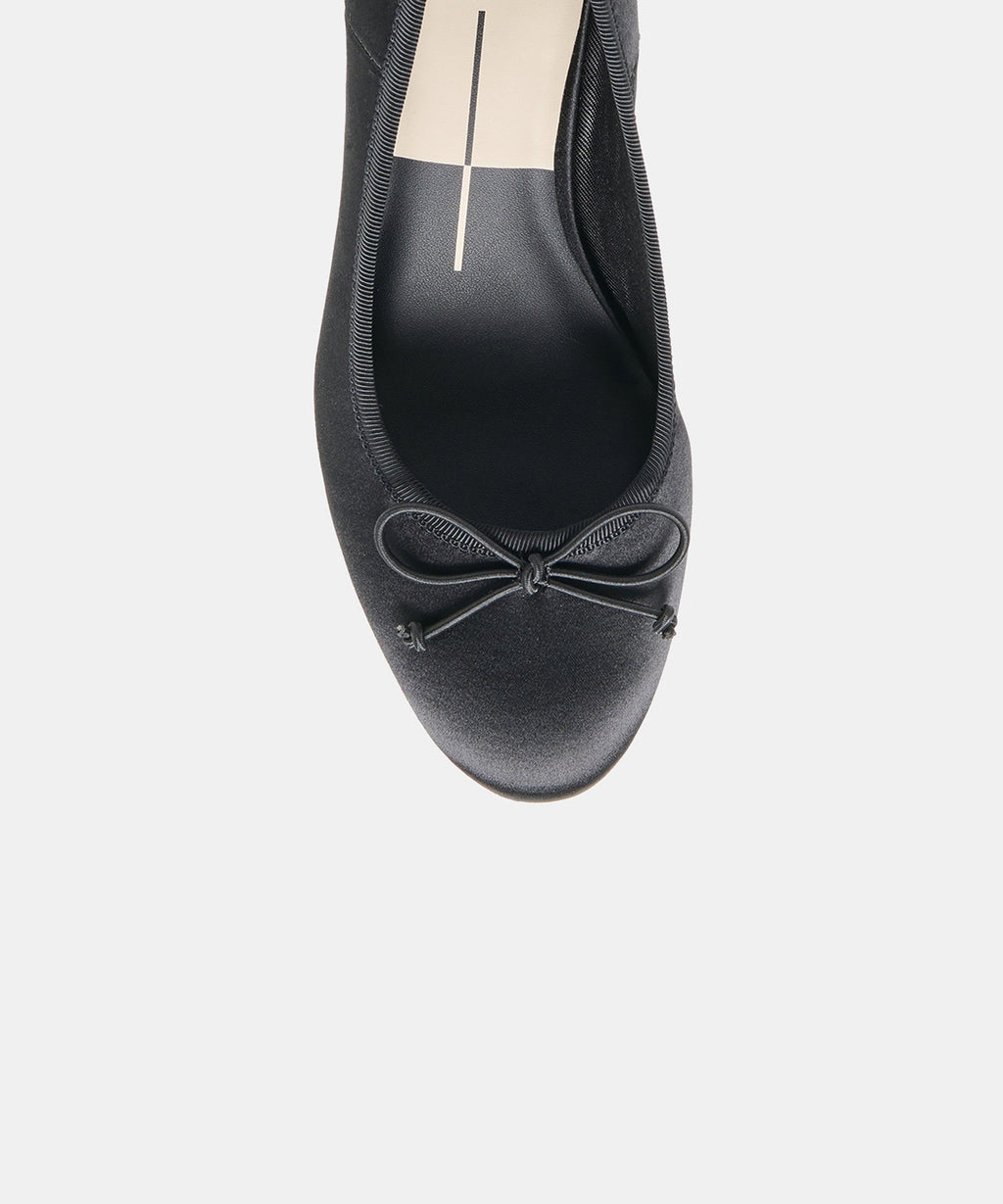 DAWSEN HEELS ONYX SATIN