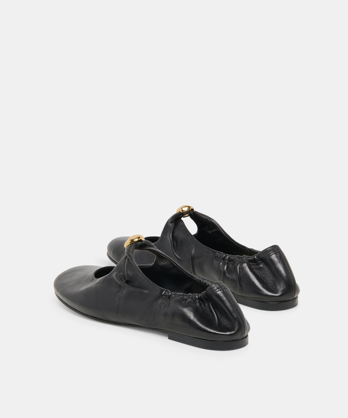 CORNEL FLATS BLACK LEATHER