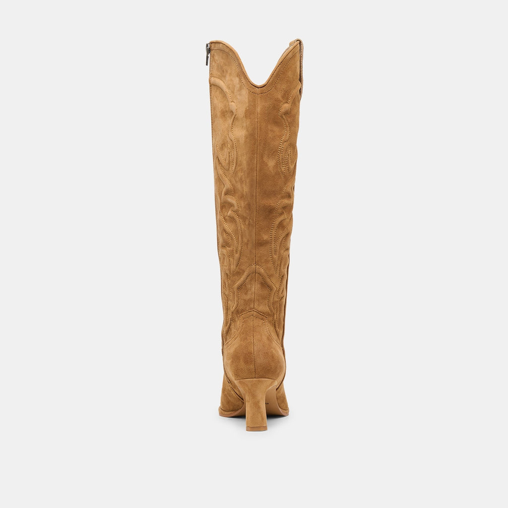 ALISA BOOTS LT BROWN SUEDE