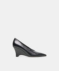 CAMERO WEDGES BLACK LEATHER