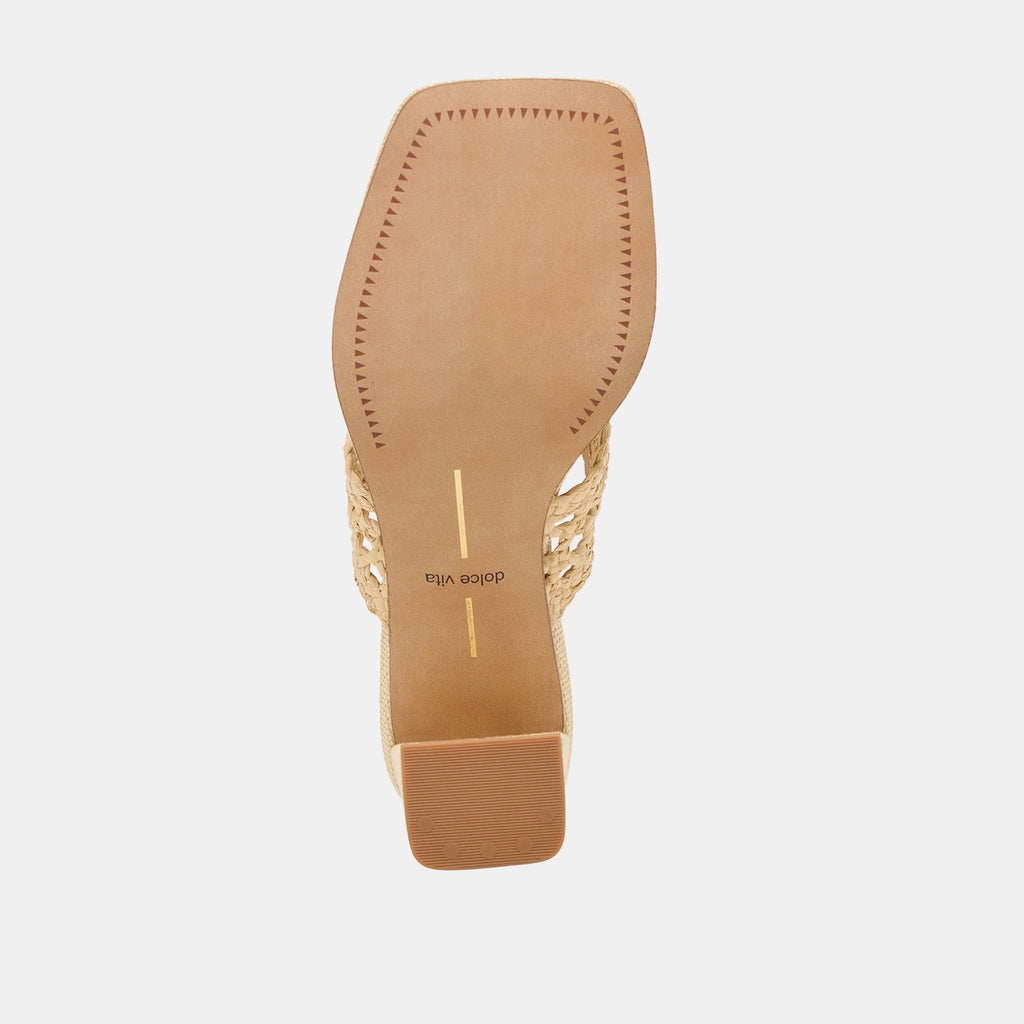 BARLO HEELS LT NATURAL WOVEN RAFFIA