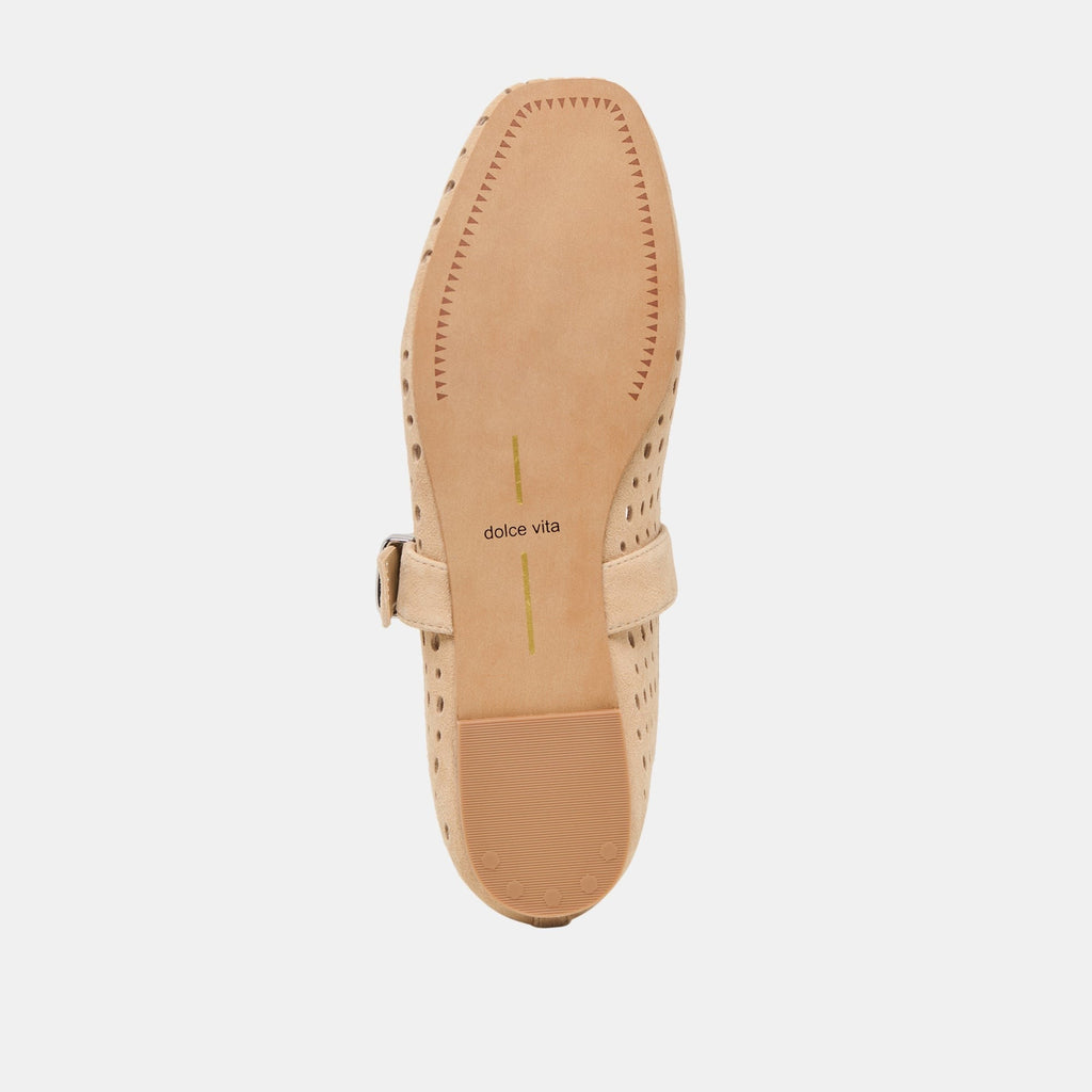 MIKEL BALLET FLATS CAMEL PERFORATED SUEDE
