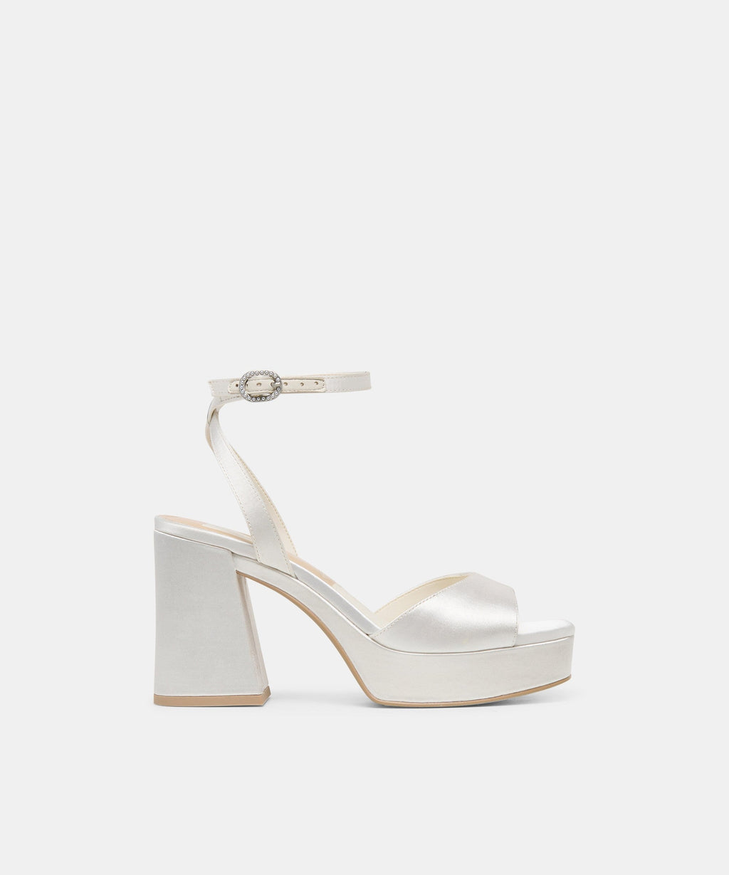 FELICA HEELS WHITE SATIN