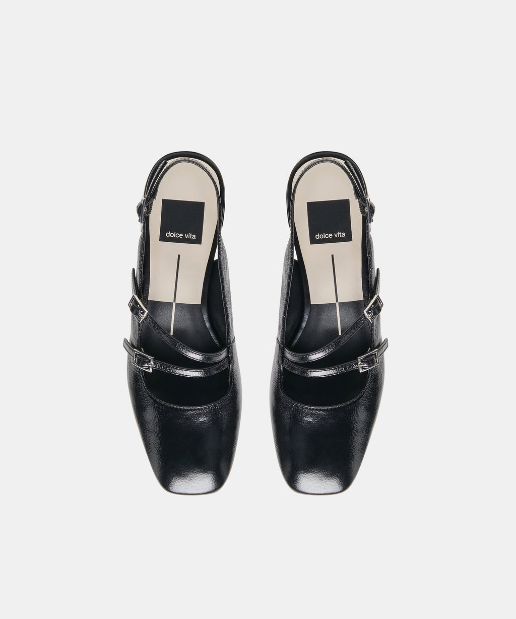 DRIAH HEELS BLACK LEATHER