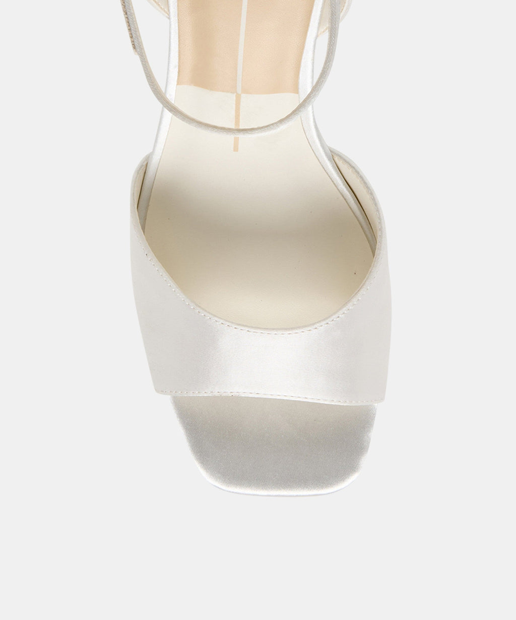 FELICA HEELS WHITE SATIN