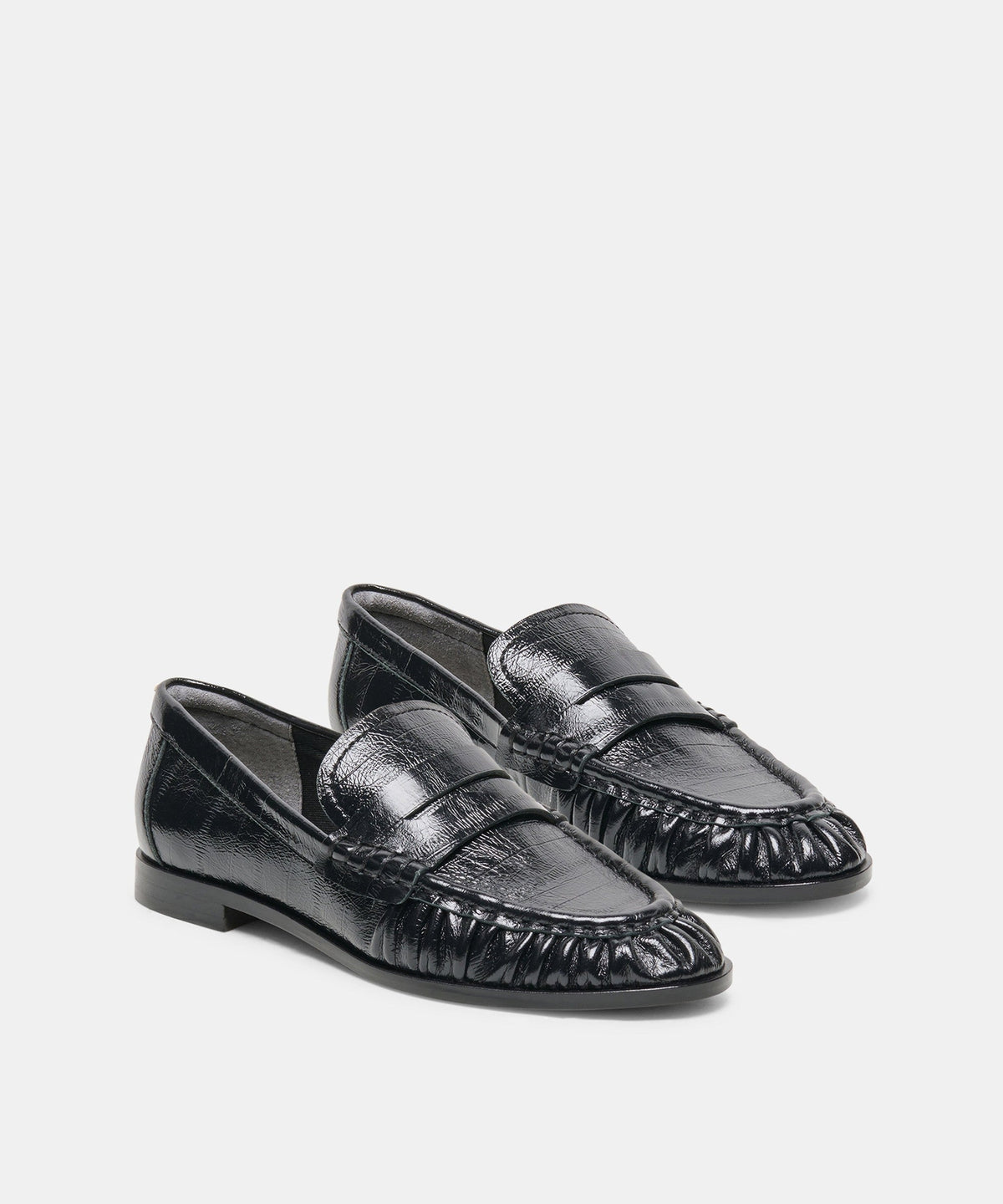 BAXEN LOAFERS NOIR EMBOSSED LEATHER