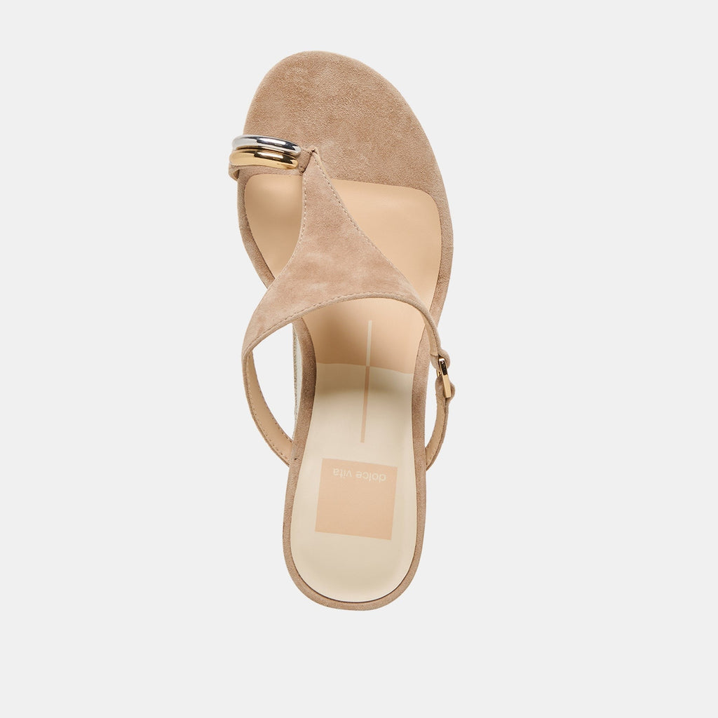 DERREL HEELS CAMEL SUEDE