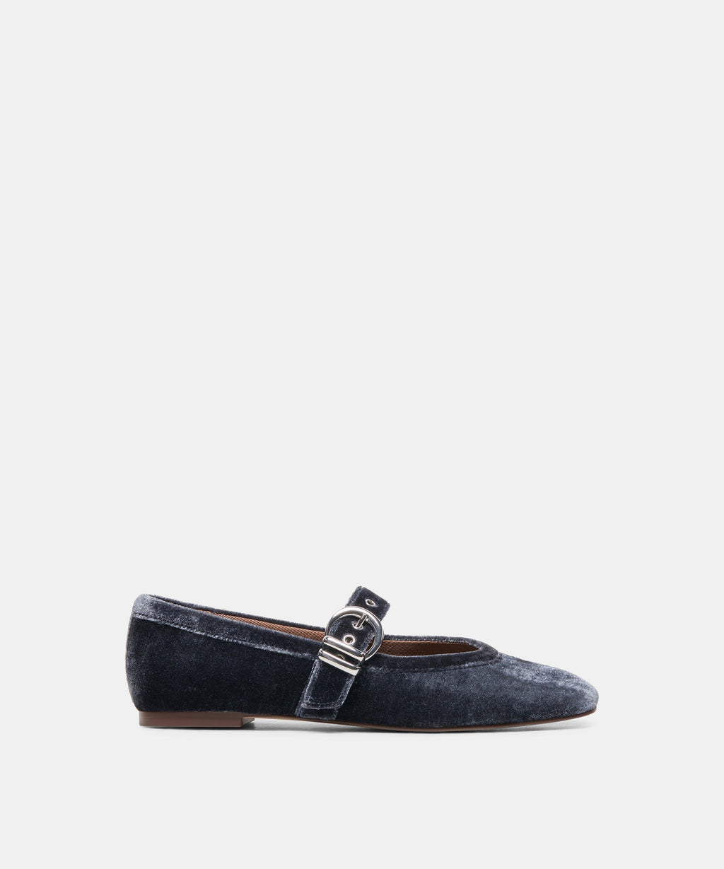 MIKEL VELVET BALLET FLATS NAVY VELVET