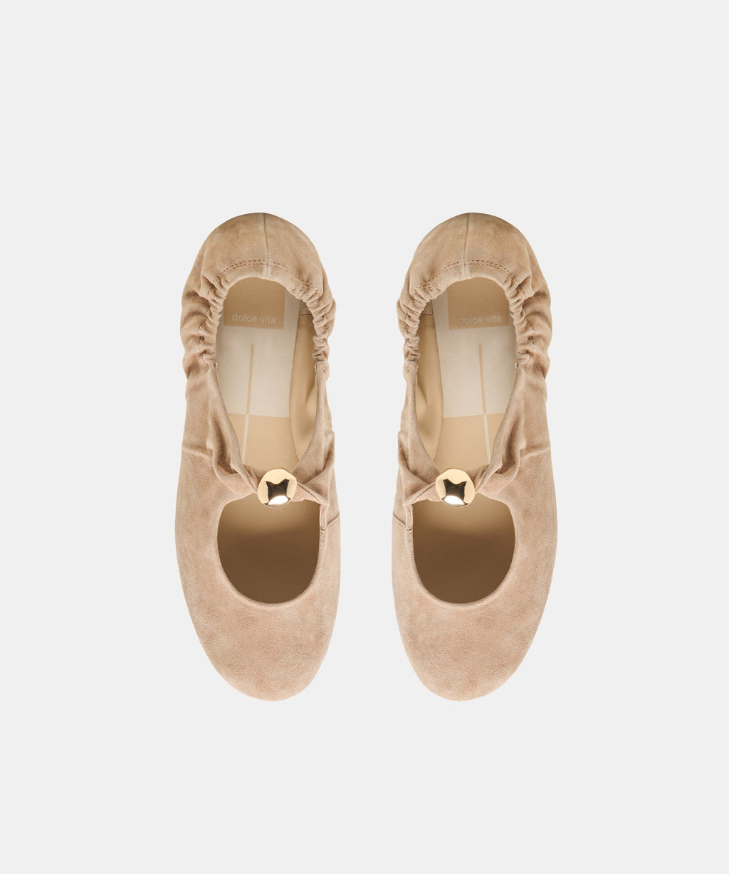 CORNEL FLATS CAMEL SUEDE