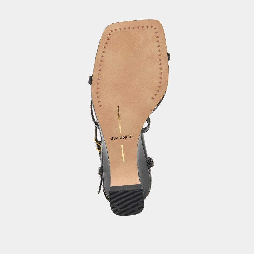 AYLEE WEDGES BLACK LEATHER