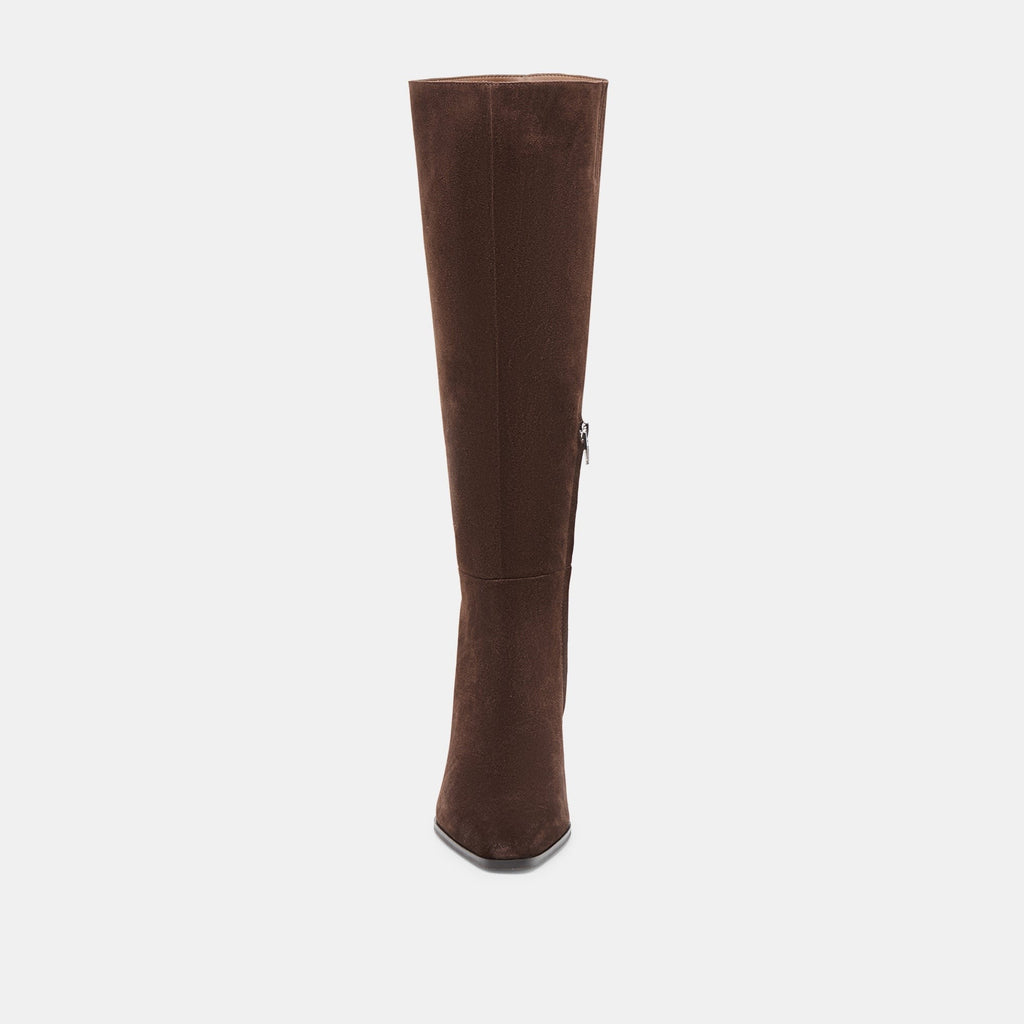 EMMI NARROW CALF BOOTS DK BROWN SUEDE