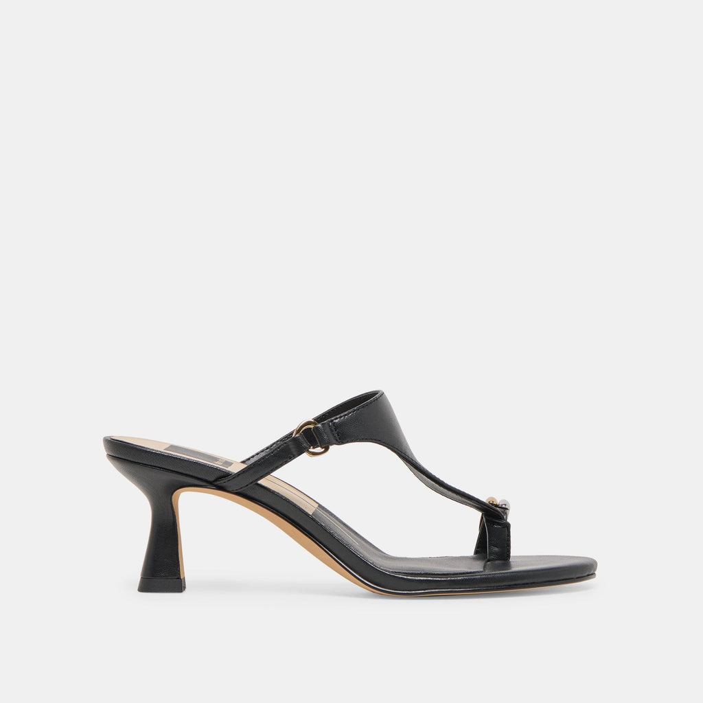DERREL HEELS BLACK LEATHER