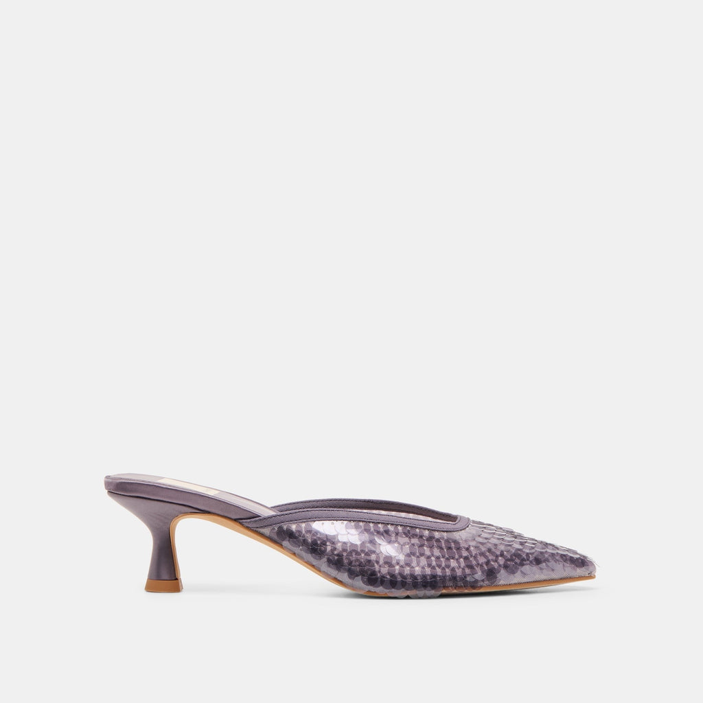 CLEO SEQUIN HEELS SMOKE SEQUIN