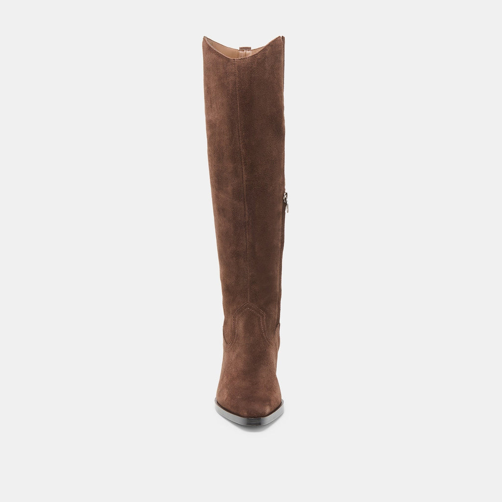 VIRONA H2O EXTRA WIDE CALF BOOTS DK BROWN SUEDE
