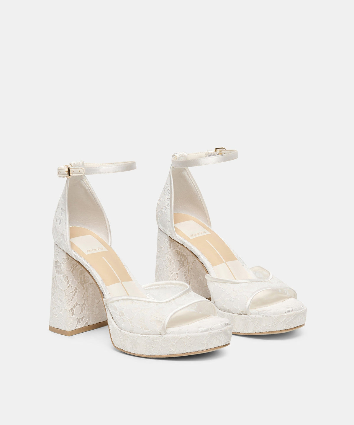PANDRO HEELS TRUE WHITE LACE