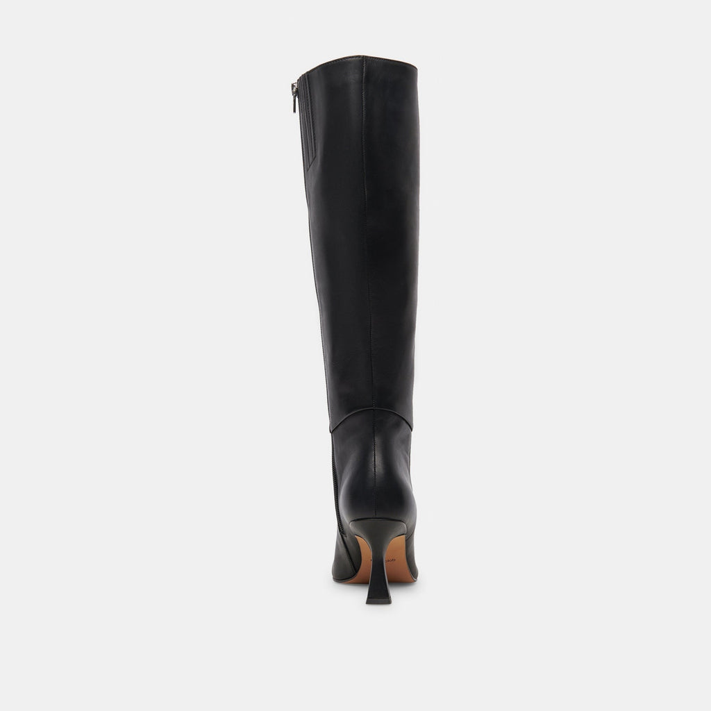 GYRA EXTRA WIDE CALF BOOTS BLACK LEATHER