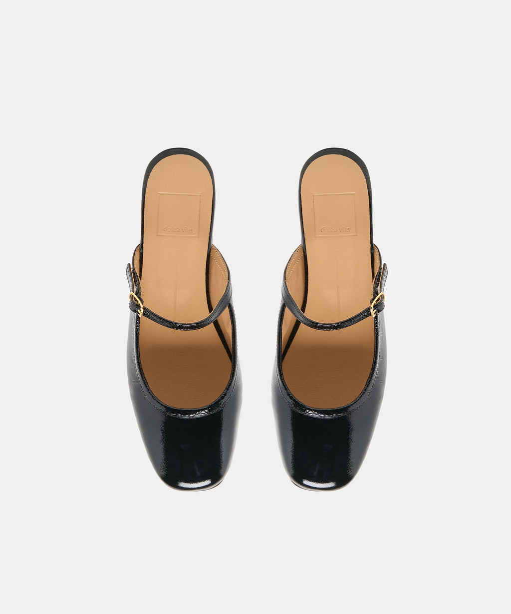 ELIO FLATS BLACK LEATHER