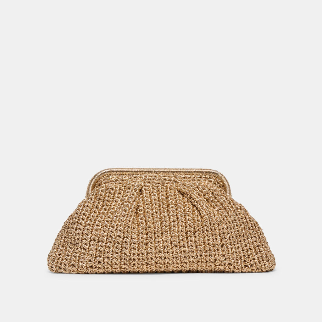 IONE CLUTCH GOLD CROCHET